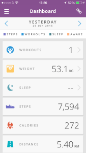 Yesterday's Step Count